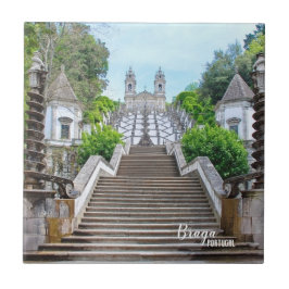 Bom Jesus de Braga, katolska Sanctuary, Portugal Kakelplatta