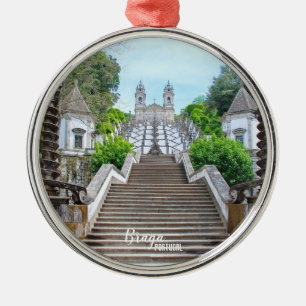 Bom Jesus katolska systerfoto, Braga, Portugal Julgransprydnad Metall