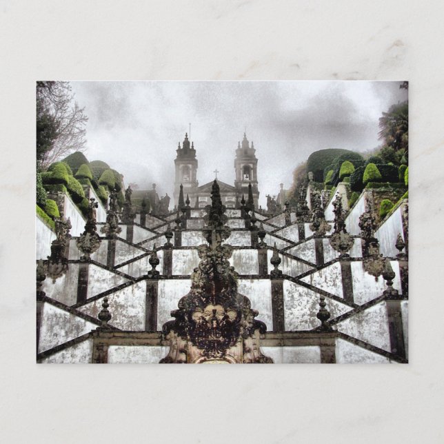 Bom Jesus trappa i Braga Vykort (Framsida)