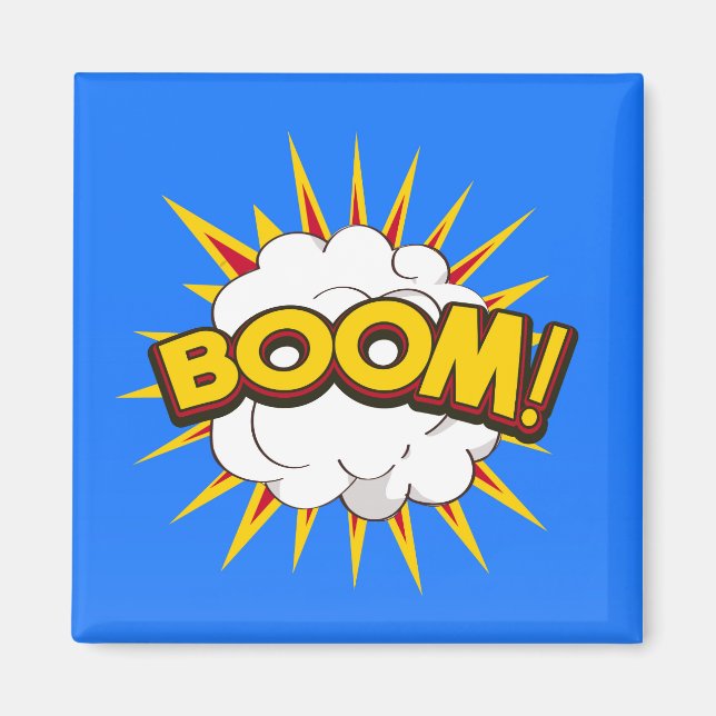 Bom! Tecknad explosion Magnet (Framsidan)