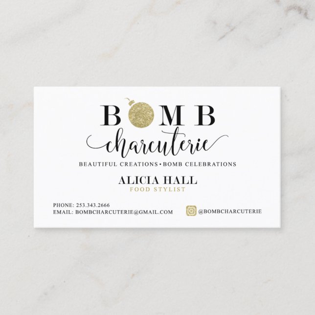 Bomb Charcuterie Anpassningsbar Cards | Ej rediger Visitkort (Framsida)