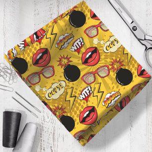 Bomb Retro Läppar Red/Guld ID553 Tyg