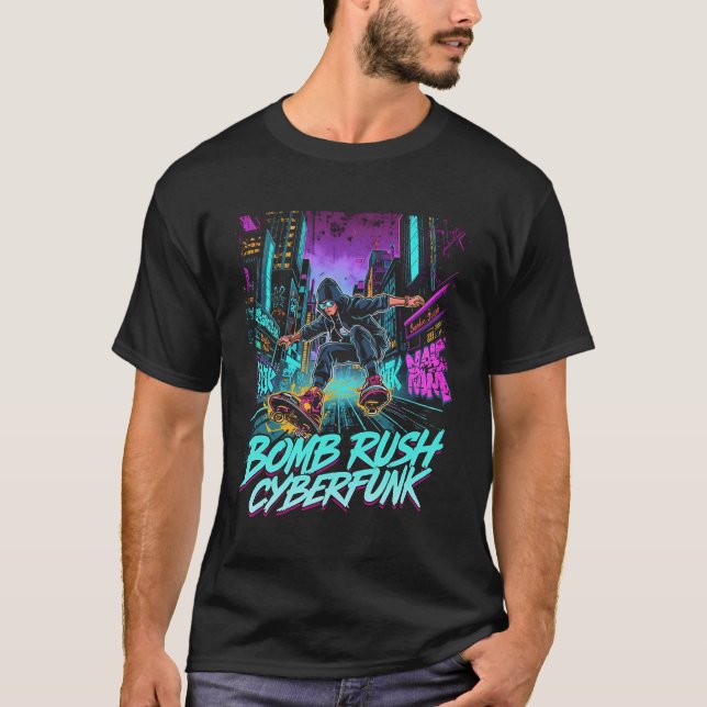 Bomb Rush Cyberfunk – Neon Street Rebellion T Shirt (Framsida)