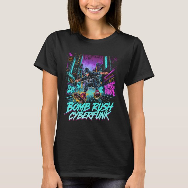 Bomb Rush Cyberfunk – Neon Street Rebellion T Shirt (Framsida)