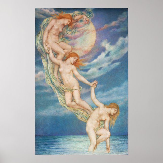 Bombammar som rinner ut i havet | Evelyn De Morgan Poster (Framsidan)