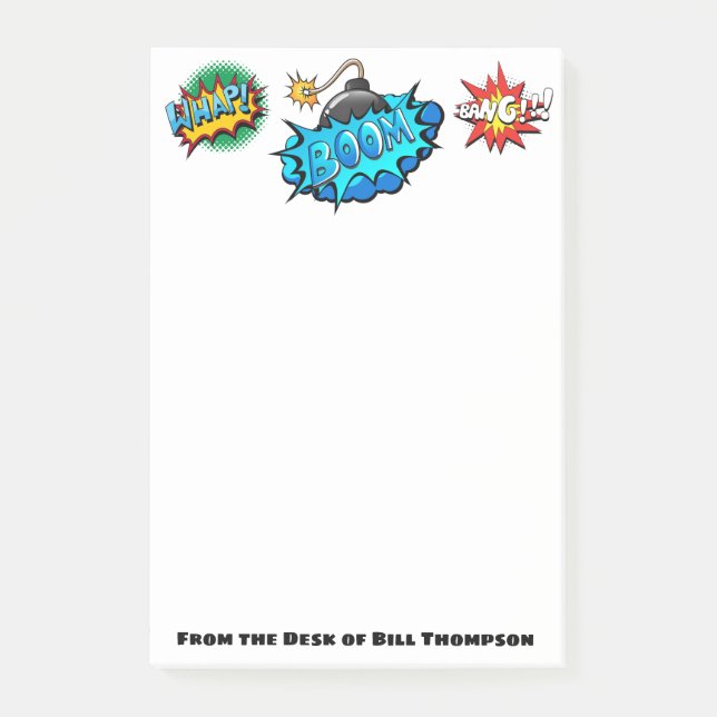 Bombarderar komisk stil för popkonst bang! post-it block (Framsida)