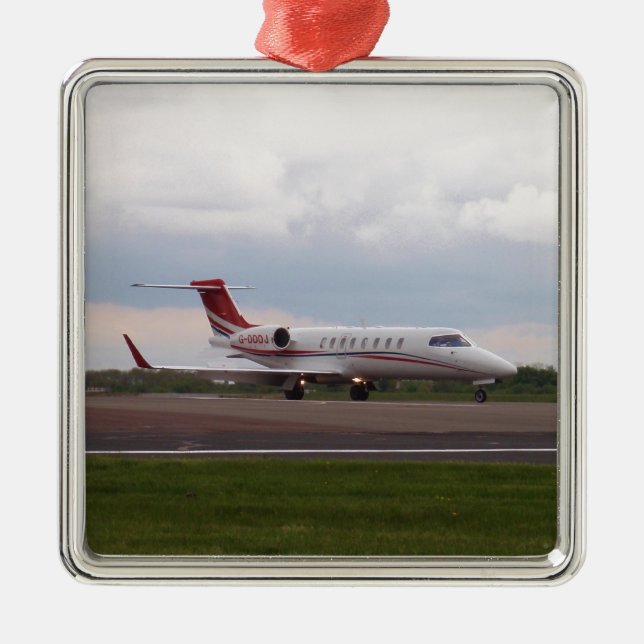 Bombardier Lear Jet 45XR Julgransprydnad Metall (Framsidan)