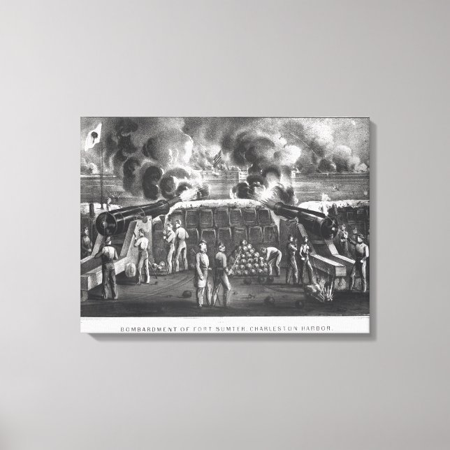 Bombardment Fort Sumter, Charleston Harbour Canvastryck (Framsida)