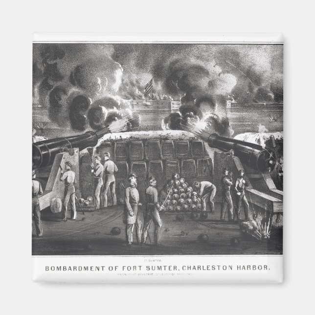 Bombardment Fort Sumter, Charleston Harbour Magnet (Framsidan)