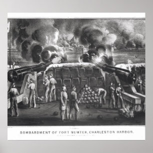 Bombardment Fort Sumter, Charleston Harbour Poster