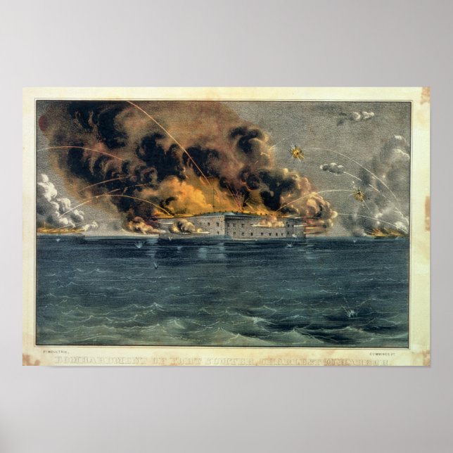 Bombardment i Fort Sumter Poster (Framsidan)