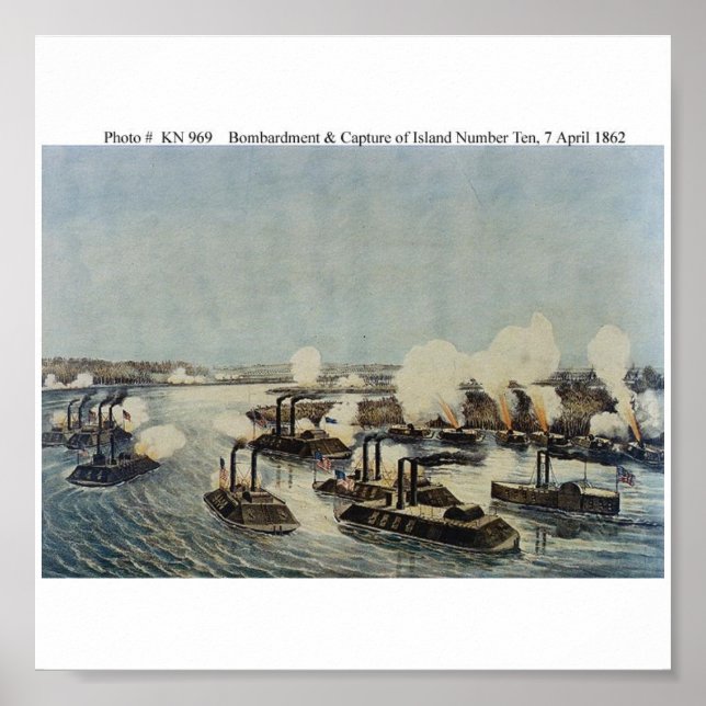 Bombardment och fångst av ön nummer tio poster (Framsidan)