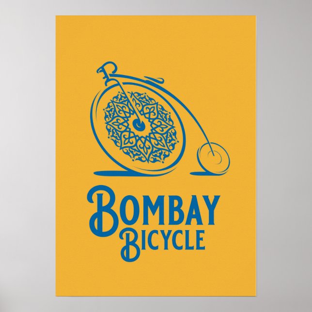 Bombay Bicycle Klubb Vintage Stil Print - Mustard Poster (Framsidan)