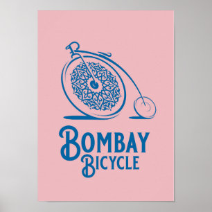 Bombay Bicycle Klubb - Vintage Stil Print - Rosa Poster