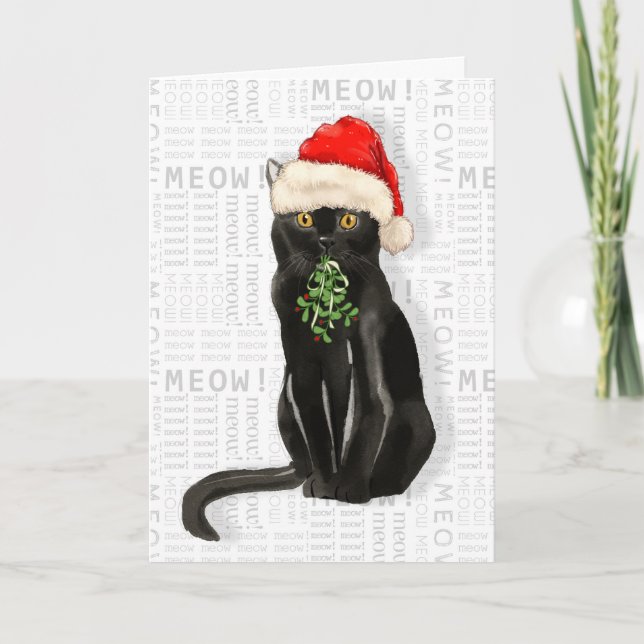 Bombay Black Cat Funny jul Kort (Framsida)