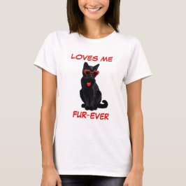 Bombay Black Cat Red Heart Heart Shaped Sunglasses T Shirt