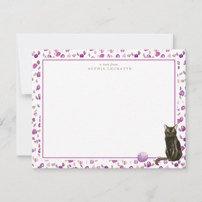 Bombay Black Cat Stationery Anteckningskort (Framsida)