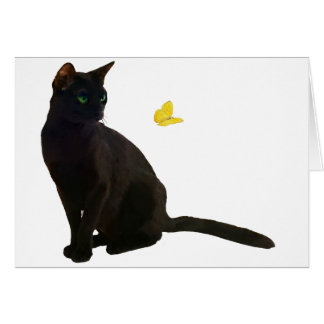 Bombay Cat & Butterfly Hälsningskort