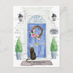 Bombay Cat Flytta Announement Postcard Vykort