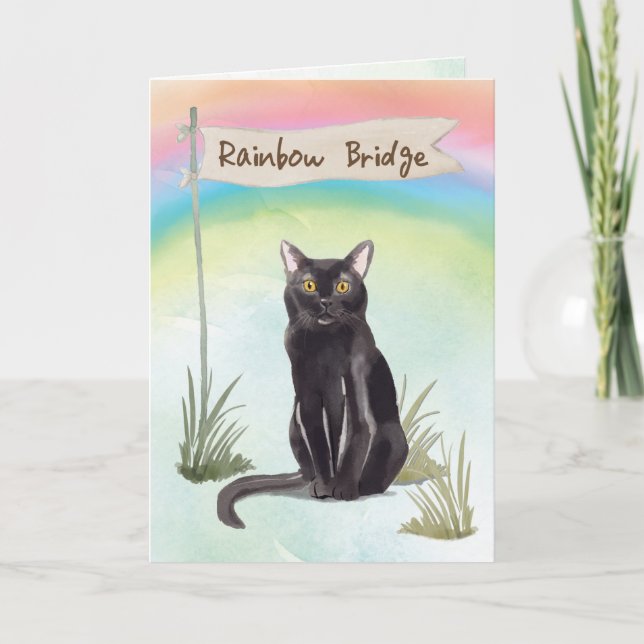 Bombay Cat Pet Sympathy over Rainbow Bridge Kort (Framsida)