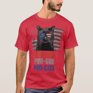 Bombay Cat Pro Life Pro God Pro Cats American Flag T Shirt