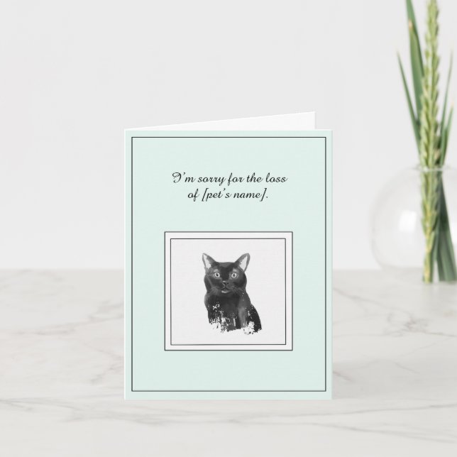 Bombay Cat Sympathy Foleting Card Kort (Framsida)