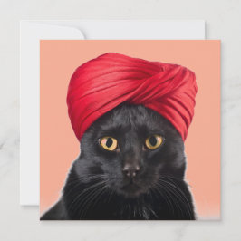 Bombay Cat Wearing A Turban Inbjudningar