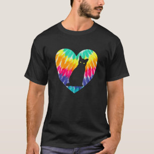 Bombay Katt Hjärta Med Ie Färgtryck För Svarta Kat T Shirt