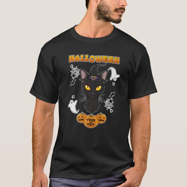 Bombay Katt I Glad Halloween T Shirt (Framsida)
