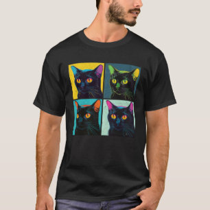 Bombay katt Pop Illustration Färgglad Djur Kvinnor T Shirt