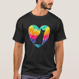 Bombay med hjärta med färgutskrift för Svarta katt T Shirt