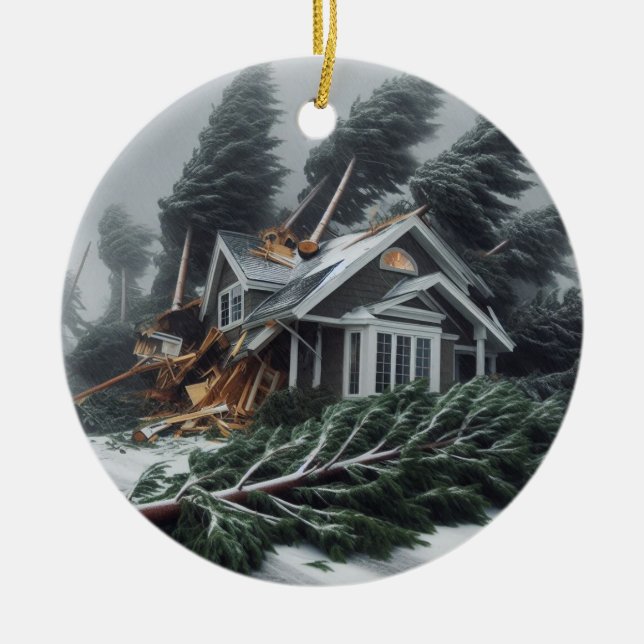 Bombcyklon 2 julgransprydnad keramik (Framsidan)