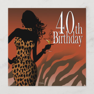 Bomberjack Leopard Zebra 40-årsfest Inbjudningar