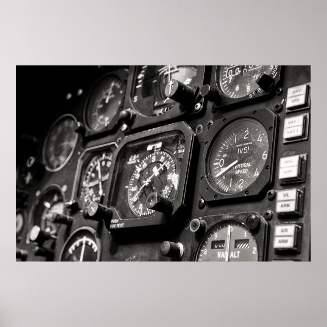 Bombers cockpit och kontroller poster (Framsidan)