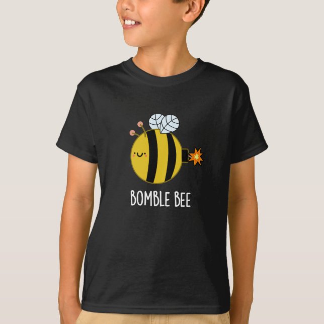 Bomble Bee Funny Bumblebee Bomb Pun Mörk BG T Shirt (Framsida)
