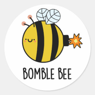 Bomble Bee Funny Bumblebee Bomb Pun Runt Klistermärke