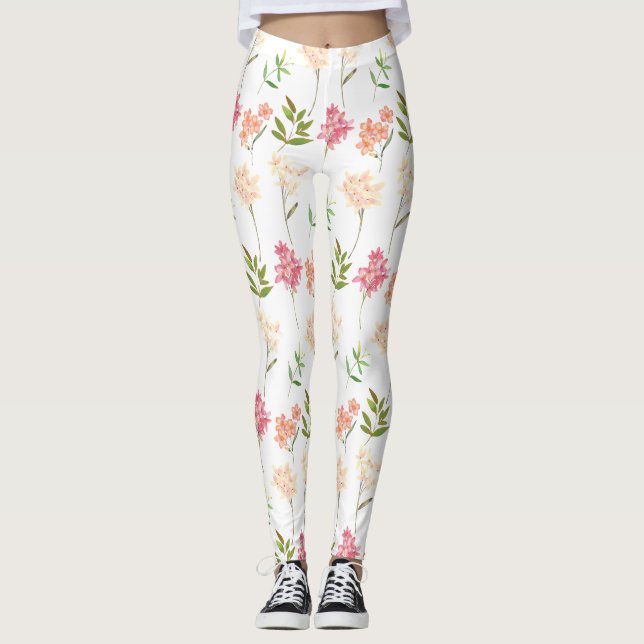Bomblommor, traditionell mysiga mönster leggings (Framsida)