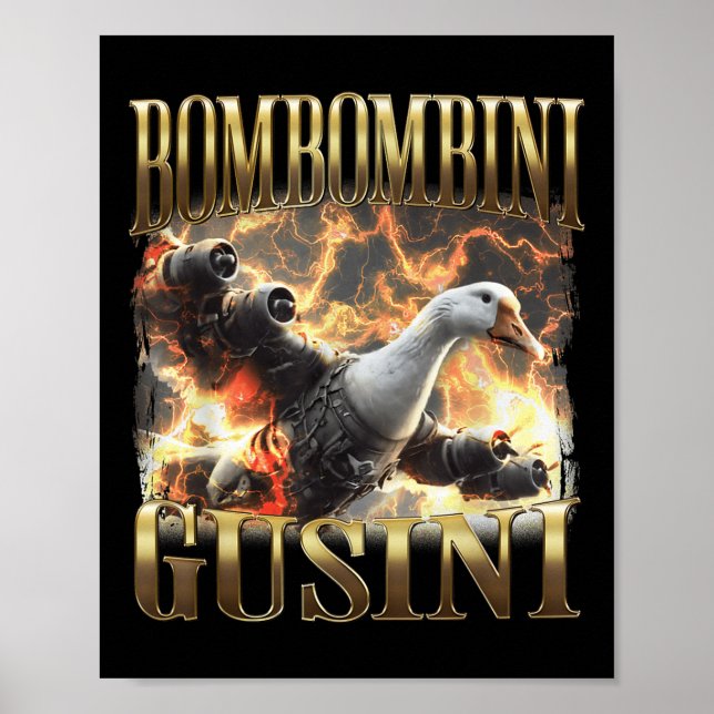 Bombombini Gusini Funny italiensk Brainrot Meme Bo Poster (Framsidan)