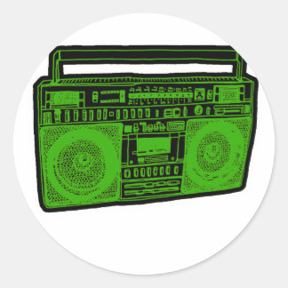 Bombox ghetto blaster Radio Runt Klistermärke