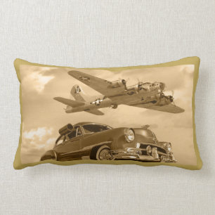 Bombplan för B17 WWII över Chevy Lumbarkudde