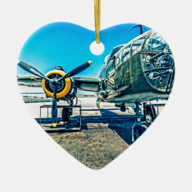 Bombplan för B-25 Mitchell Julgransprydnad Keramik (Framsidan)