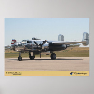 Bombplanflygplan för B-25 Mitchell Poster