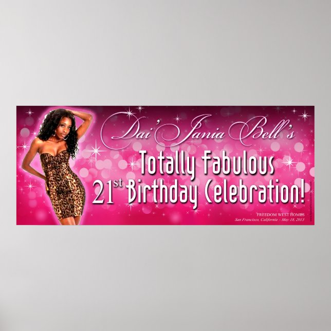 Bombshell Gnistra Leopard Party Banner 40x16 Poster (Framsidan)