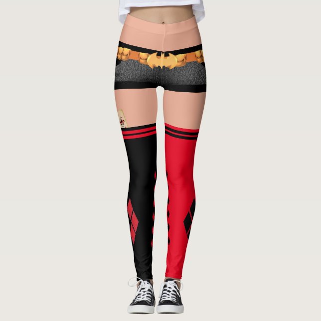 Bombshell Harley Quinn kort och låsta strumpor Leggings (Framsida)