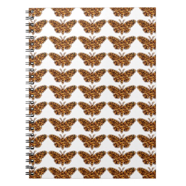 Bombyx Mori Silke Moth Life Cycle Silhouette Anteckningsbok (Framsidan)