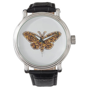 Bombyx Mori Silke Moth Life Cycle Silhouette Armbandsur