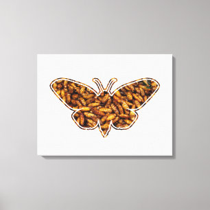 Bombyx Mori Silke Moth Life Cycle Silhouette Canvastryck