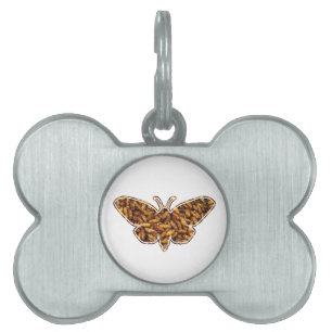 Bombyx Mori Silke Moth Life Cycle Silhouette Namnbricka Husdjur