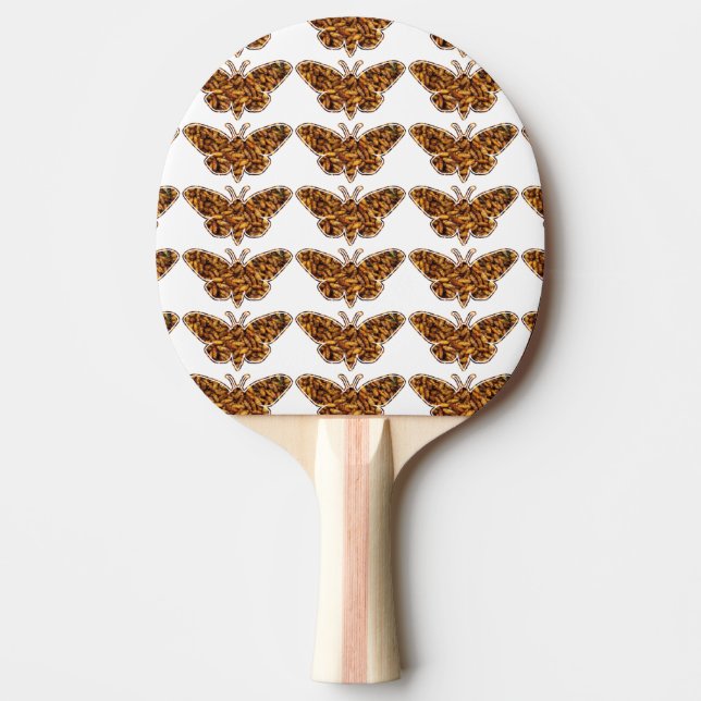Bombyx Mori Silke Moth Life Cycle Silhouette Pingisracket (Framsidan)