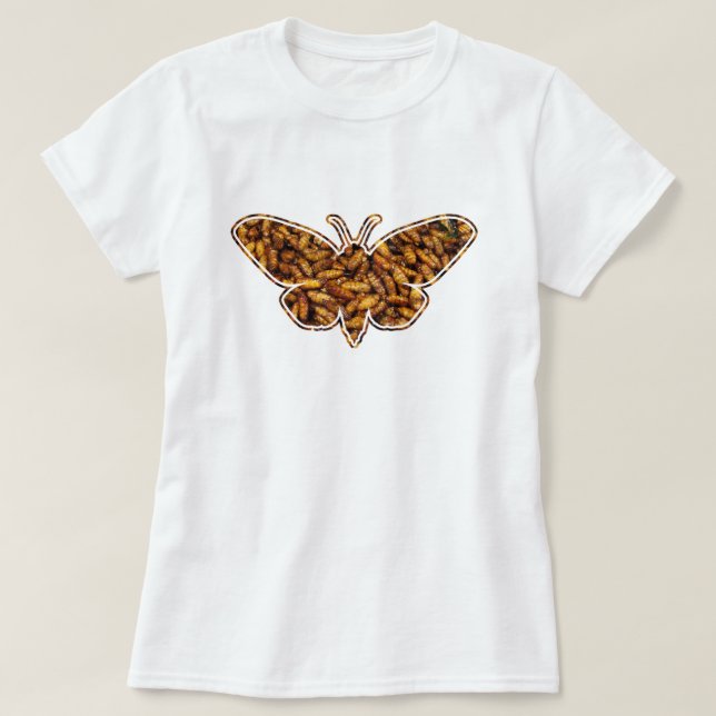 Bombyx Mori Silke Moth Life Cycle Silhouette T Shirt (Design framsida)